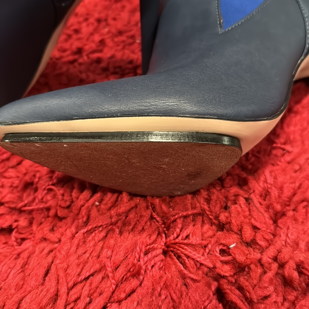 Blue leather booties - Picture 3 of 11